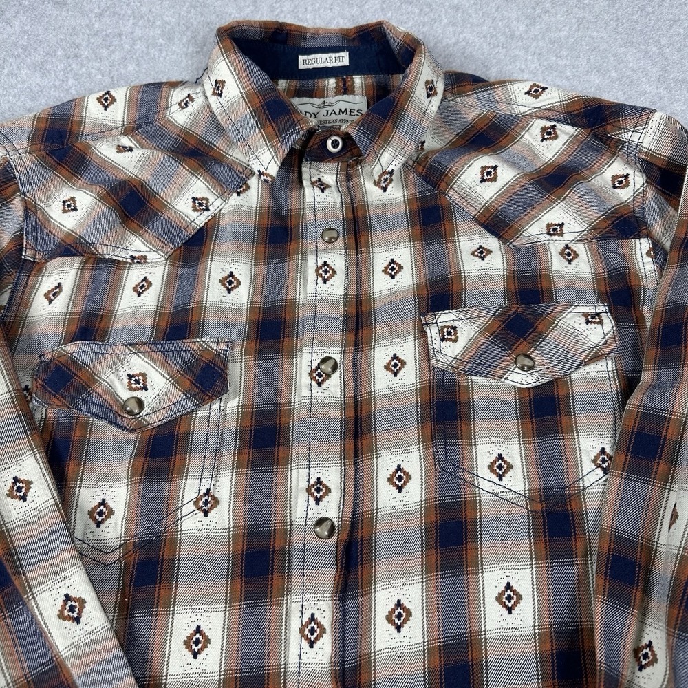 Cody James Men's Western Flannel Pearl Snap Southwest Rodeo Shirt Medium